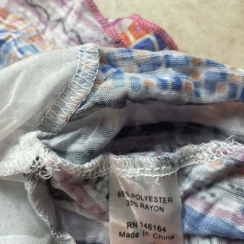 Carine Dress Size S Mini Crinkle Fabric Ruffle Sleeveless Lined White Blue - Picture 7 of 9